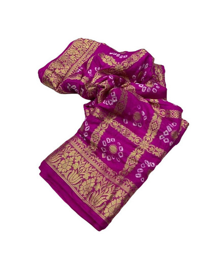 Pink Silk Saree - 5.5 Meter Length, 0.80 Meter Unstitched Blouse Piece | Breathable, Skin-Friendly, Fade & Wrinkle Resistant, Easy Washable, Perfect for Summer & Winter Parties