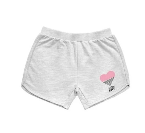 Whte Color Caual Wear Plain Pattern Slim Fit Girls Short