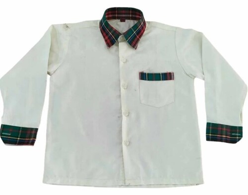 Boys Cotton Plain School Shirt