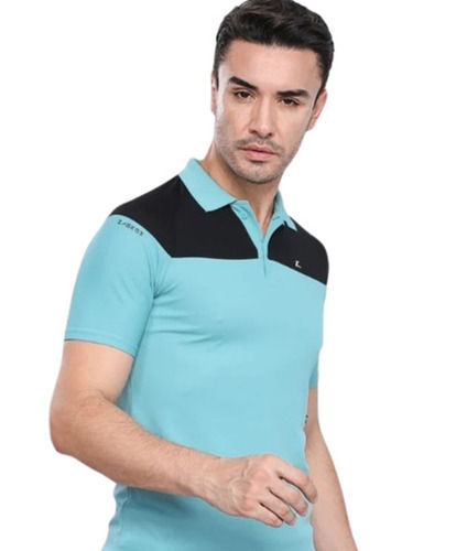 Multi Color Plain Pattern Short Sleeves Mens Polo T Shirt