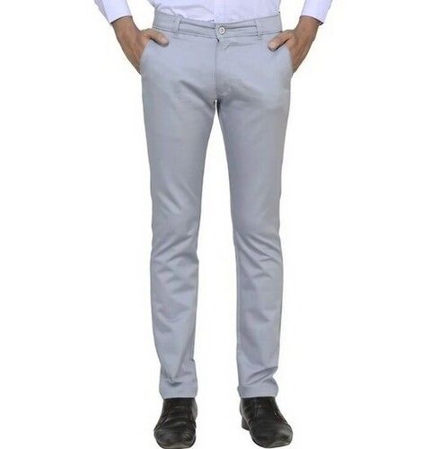 Grey Color Plain Pattern Regular Fit Mens Formal Trouser