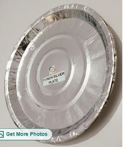 Silver round shape disposable plate 