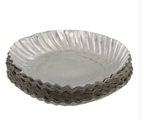 Wrinkle Silver Paper Plate