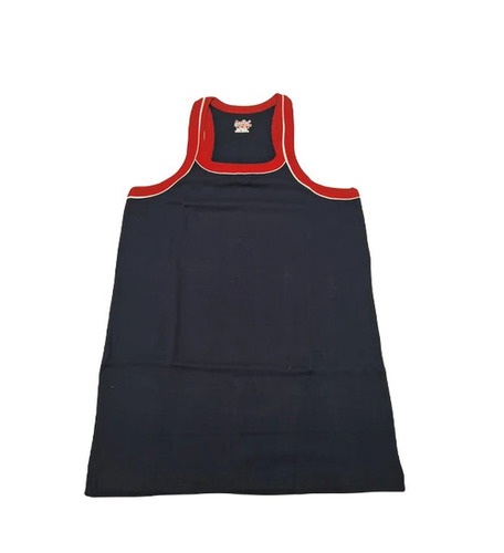 Cotton Black Gym Vest - 180 GSM Regular Fit 95 cm | Reusable Washable Breathable Skin-Friendly Fade & Wrinkle Resistant Ideal for Daily Wear U Neckline Sleeveless All Season