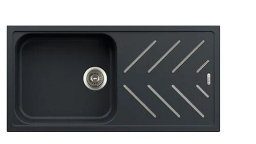 Carysil Single Large Bowl Drainer Sink - 1000x500 mm, Nera Color, Square Shape, Easy To Install