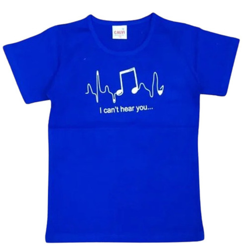 Ladies Blue Printed T Shirt - Cotton Material Sizes 60 to 85 Available in 10 Colours | Half Sleeve Round Neck Machine Washable