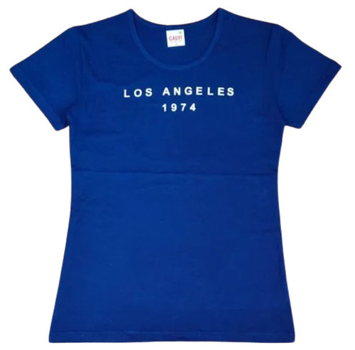 Ladies Blue Printed T Shirts - Cotton, Sizes 60 to 85, Available in 10 Colours | Round Neck, Half Sleeve, Machine Washable, Daily Wear