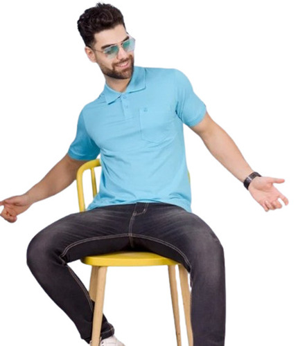 Cotton Plain Polo Neck Half Sleeve T-Shirt - Size L, XL, XXL, XXXL | Casual Wear, Regular Fit, Machine Wash