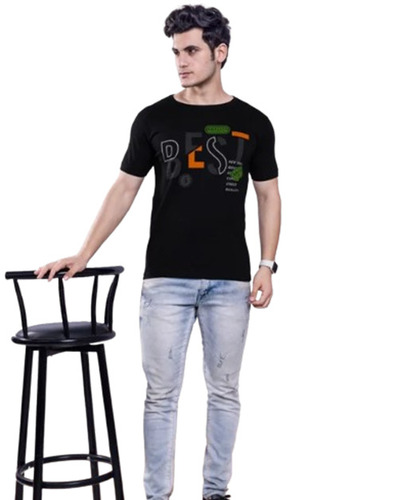 Mens Slim Fit Cotton Printed T-Shirt - Size M L XL XXL | Short Sleeve Round Neck Casual Wear 190 GSM