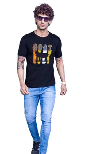 Mens Half Sleeve Slim Fit Cotton Printed T-Shirts - Round Neck Design All Colors Available Custom Sizes M-XXL