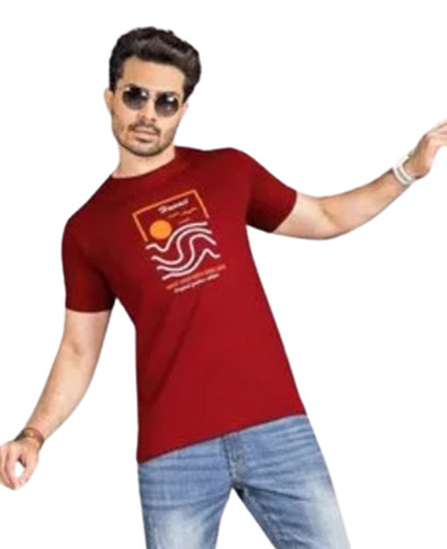 Mens Round Neck Half Sleeves T-Shirts - Cotton Fabric, Sizes M, L, XL, XXL | Regular Fit, Printed Pattern, Casual Wear, O-Neck Design