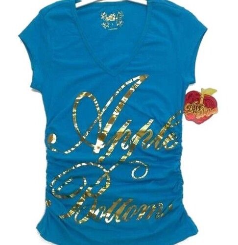 Blue Color V Neck Printed Pattern Ladies Short Sleeve Tops