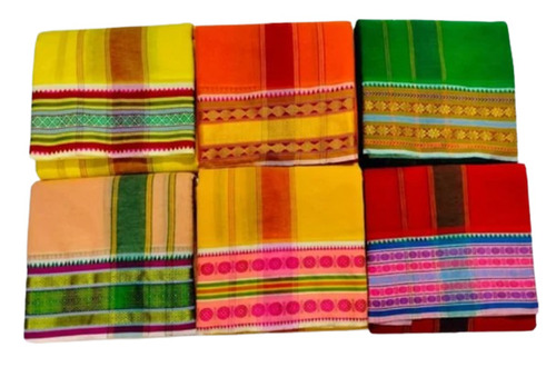 Cotton Dhoti Set - 6 Pieces, Multicolour Vertical Stripe Print for Casual Wear