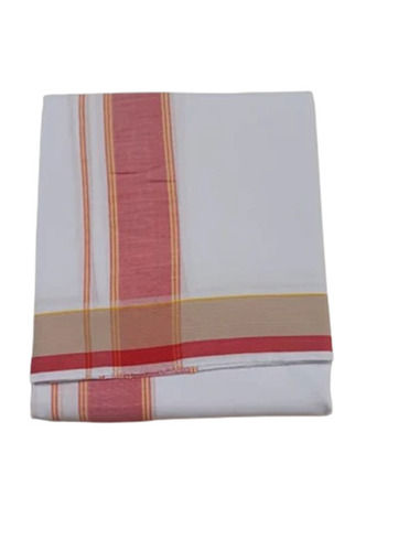 White Color Plain Pattern 9X5 Mens Cotton Dhoti For Casual Wear