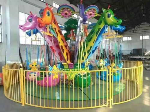 Funfair Rides Kid Trailer Amusement Park Rotating Unpowered Mini Swing Flying Chair