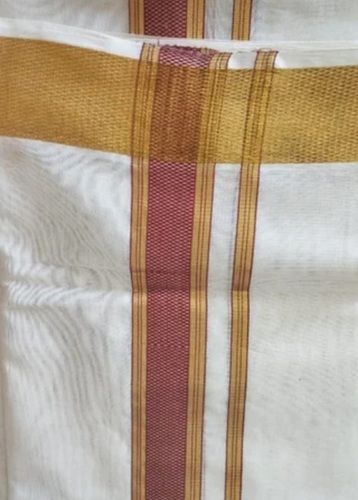 Gold Border Cotton Blend Dhoti