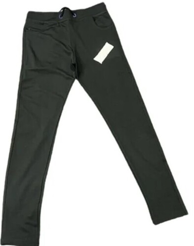 Mens Black Solid Straight Lycra Lower - Material: Lycra, Size: 30, Color: Black | Key Features: Breathable, Washable, Customized Fit