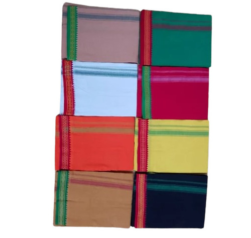 Multi Color Cotton Fabric Vertical Stripe Pattern Dhoti
