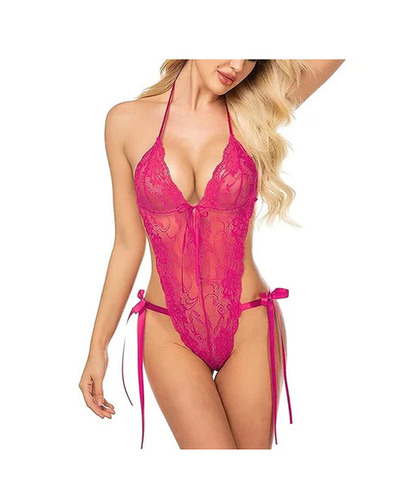 Pink Lingerie Set - Thin Strap 3/4th Coverage Plunge Neck Design Skin-Friendly and Breathable Fit