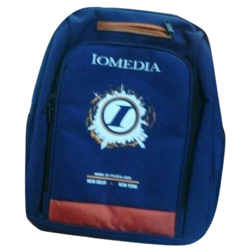 Polyester Backpack - Zipper Closure, Waterproof Design | Blue Printed Unisex School and College Bag, Moisture Proof Feature