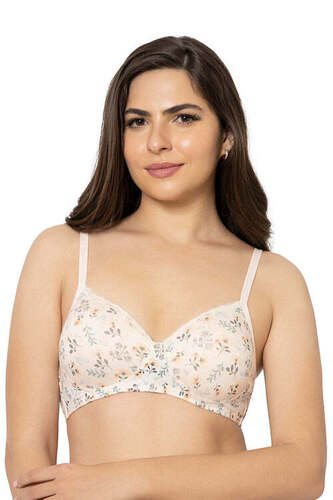 Cotton Bra - Premium Cotton, Padded Design | Anti-Wrinkle Feature, Plain Pattern, Ideal for Women's Inner Wear