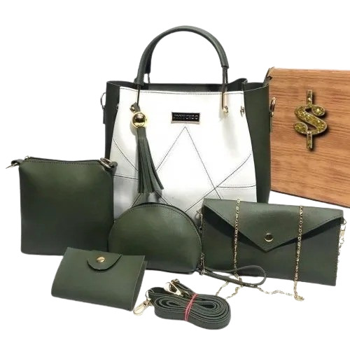 Designer Hand Bags Combo - Pu Leather, Handheld Bag, Green | Closure: Zipper, Style: Handle Bags, Lining: Pu Leather, Gender: Women