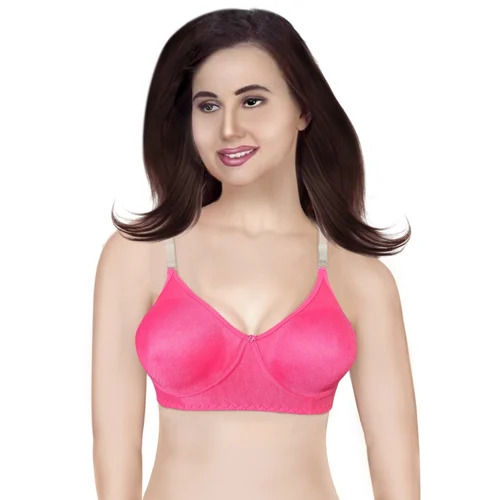 Padded Bra - Regular Fit, Plunge Neck Design, Thin Transparent Straps | Breathable, Skin-Friendly, Fade and Wrinkle Resistant, 3/4th Coverage, Easy to Wash