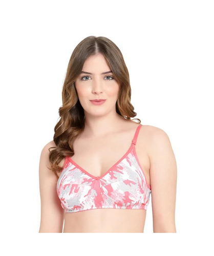 T-Shirt Bra - Regular Fit, 34B Size, Pink & Gray Color | Non-Padded, Breathable, Skin-Friendly, Fade & Wrinkle Resistant, Easy to Wash