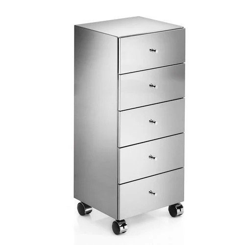 Polished Steel Office Drawer Cabinet