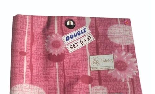 Pink Color 2x7 Feet Caliber Cotton Bed Sheet For Home