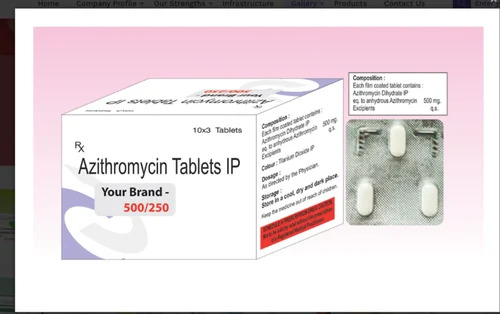 Azithromycin Tablets - 500 mg IP Grade Medicine for Hospital and Clinic Use Store in Cool and Dry Place