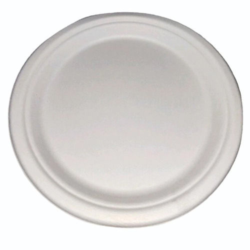 White Color Plain Pattern Biodegradable Round Plate