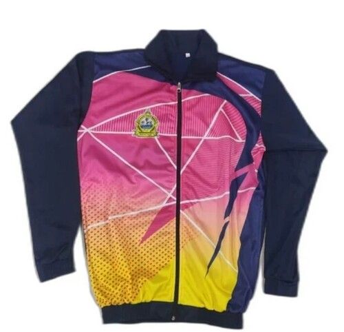 Multi Color Full Sleeves Printed Pattern Super Poly Mens Tracksuit