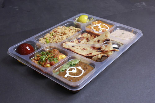 Plastic White Disposable Food Tray, For Event And Party Supplies, Size: 8 Compartment