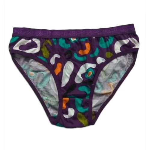 Purple Lycra Cotton Bikini Panties - All Sizes, Printed Design | Mid-Rise, Breathable and Skin-Friendly, Easy to Wash with Fade, Wrinkle, and Shrink Resistance