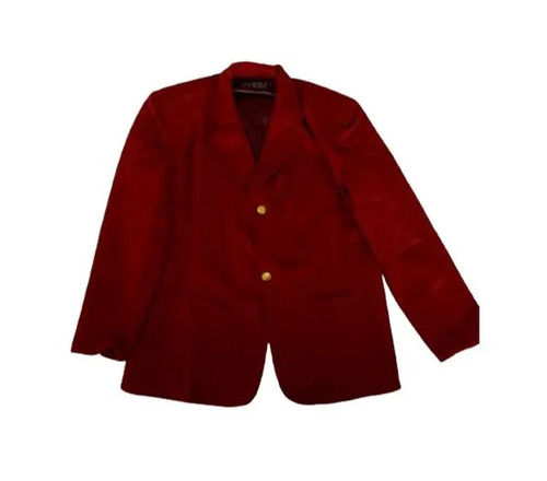 School Blazer - Regular Fit, Notched Lapel, Red Color | Shrink Resistant, Breathable, Machine Washable, Long Sleeve, 2 Pockets, Unisex for Ages 5-18