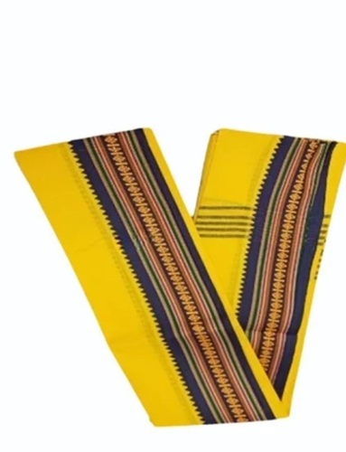 Yellow Cotton Zari Angavastram Towel