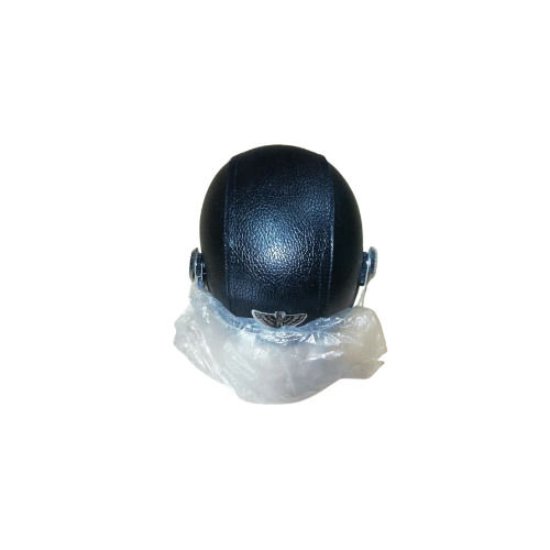 Plain Black Lady Leather Full Head Helmet