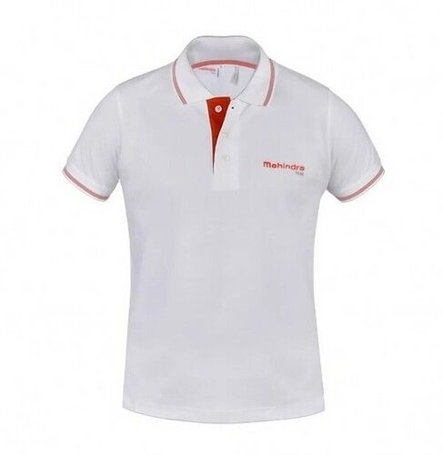 White Color Short Sleeves Plain Pattern Corporate T Shirts