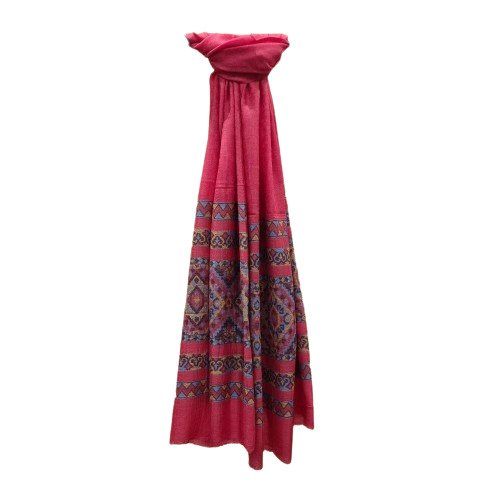 Ladies Cashmere Stoles - Printed Wool, 70 x 200 cm, Pink | Lightweight, Breathable, Extremely Warm, Fade Resistant, Machine Washable, Skin-Friendly, Wrinkle and Shrink Resistant for Winter Usage