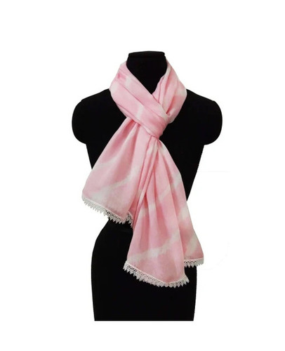 Ladies Rectangular Scarf - Viscose Rayon Lightweight Pink Printed Design | Breathable Skin-Friendly Fade Resistant Quick Dry Machine Washable