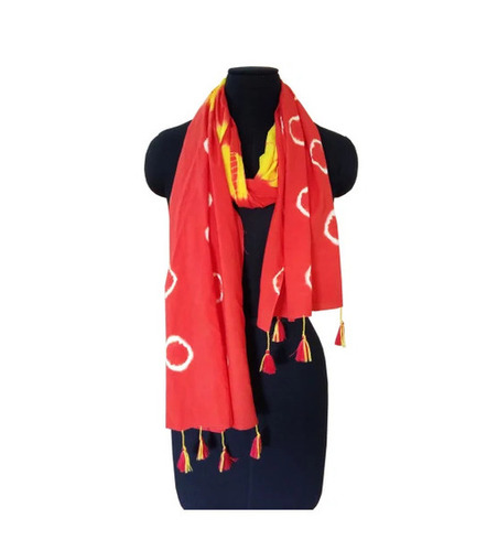 Ladies Scarf - Printed Viscose Rayon, Red Color | Lightweight, Breathable, Skin-Friendly, Fade and Wrinkle Resistant