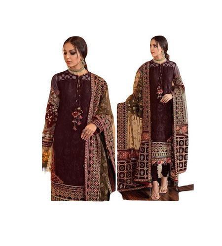 Party Wear Regular Fit Full Sleeve Round Neck Embroidered Pakistani Suits with Dupatta