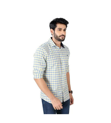 Casual Wear Regular Fit Full Sleeve Readymade Breathable Cotton Mens Check Shirts