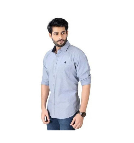 Casual Wear Regular Fit Full Sleeve Readymade Breathable Cotton Mens Plain Shirts