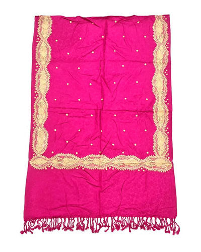 Rectangular Skin-Friendly Breathable Embroidered Viscose Ladies Stoles for Winter