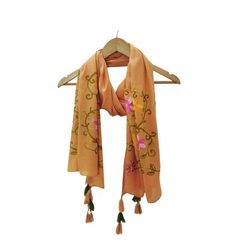 Casual Wear Shrink Resistant Skin-Friendly Breathable Embroidered Viscose Ladies Scarf