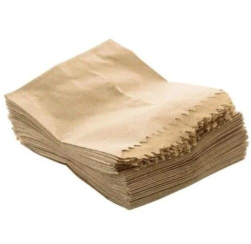 50 Gsm Ribbed Brown Paper Pouch