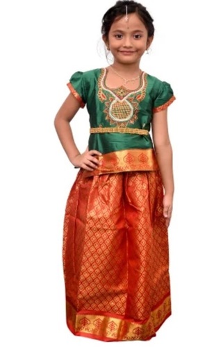 Silk Jaquard Short Sleeves Embroidered Dress - Sizes 0-1yr to 11-12yrs All Colors | Breathable Washable Customizable for Girls