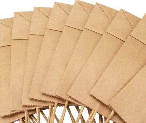 Brown Color Plain Pattern Kraft Paper Shopping Bags For Grocery